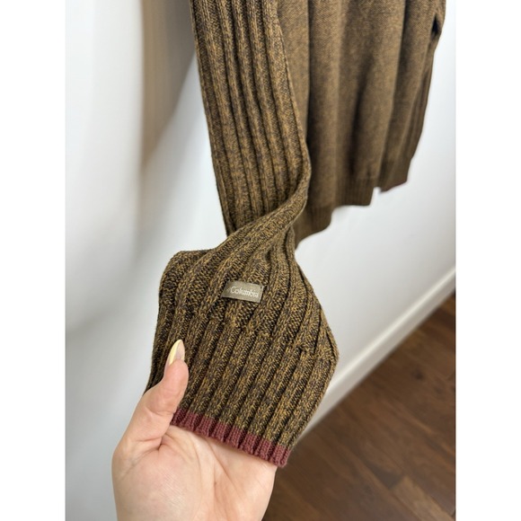 Columbia Sweater Men's XL Brown Knit Ribbed Crew Neck Outdoors Cabin‎ Grandpa - Picture 4 of 8